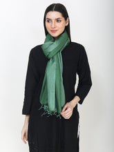 Load image into Gallery viewer, Green silk viscose stole