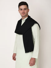 Load image into Gallery viewer, Black color unisex winter stole