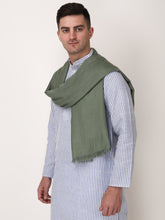 Load image into Gallery viewer, Olive color unisex winter stole