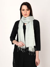 Load image into Gallery viewer, Light Turquoise tussar and viscose stole
