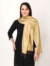 Load image into Gallery viewer, Gold tussar and viscose stole