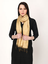 Load image into Gallery viewer, Gold tussar and viscose stole