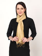 Load image into Gallery viewer, Gold tussar and viscose stole