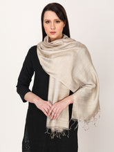 Load image into Gallery viewer, Grey tussar and viscose stole
