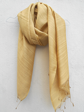 Load image into Gallery viewer, Gold tussar and viscose stole