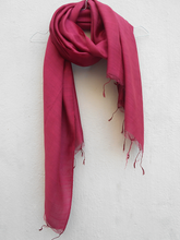 Load image into Gallery viewer, Maroon tussar and viscose stole