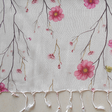 Load image into Gallery viewer, Pink Floral Digital Print Silk and Cotton stole
