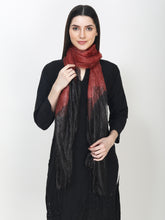 Load image into Gallery viewer, Pure silk black and rust colour stole
