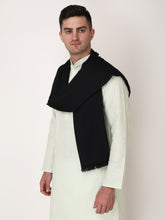 Load image into Gallery viewer, Black color unisex winter stole
