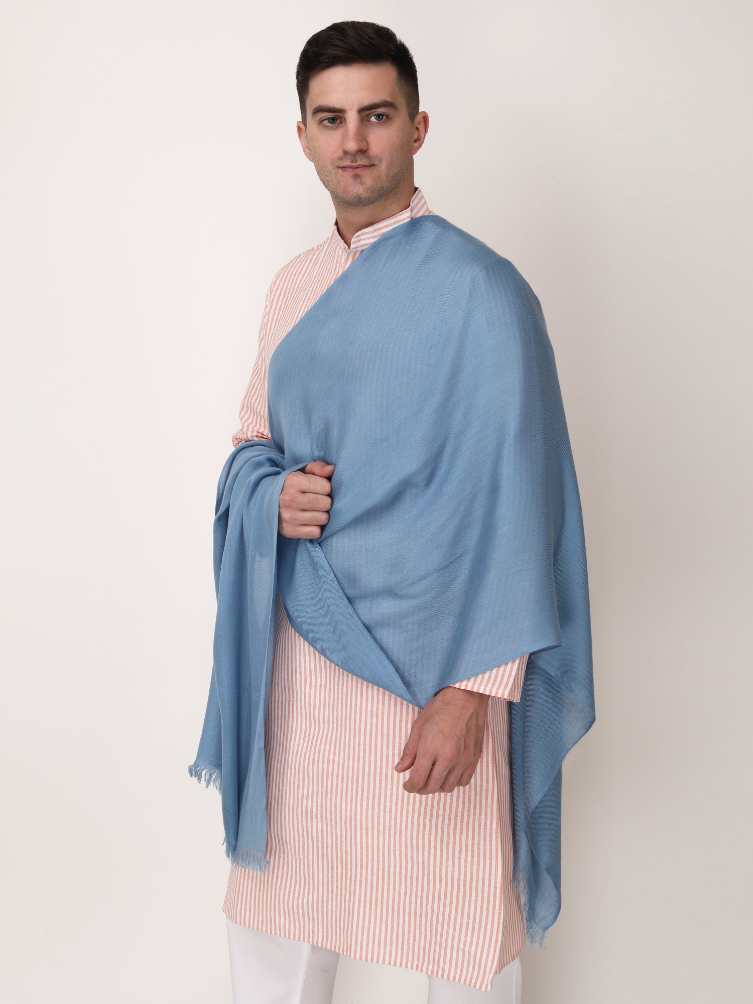 Blue color unisex winter stole