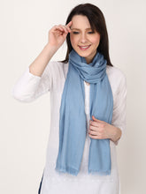 Load image into Gallery viewer, Blue color unisex winter stole
