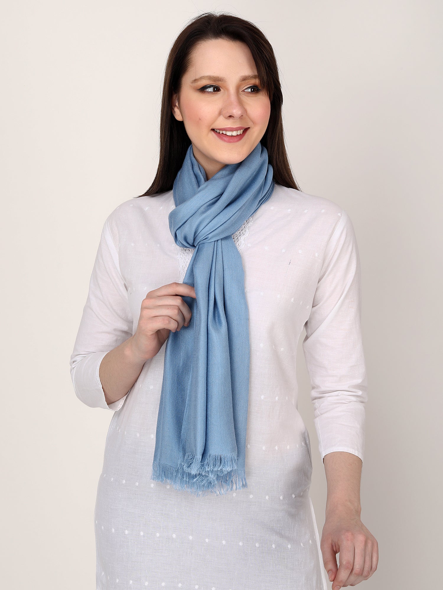 Blue color unisex winter stole