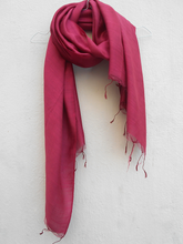 Load image into Gallery viewer, Maroon tussar and viscose stole
