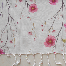 Load image into Gallery viewer, Pink Floral Digital Print Silk and Cotton stole
