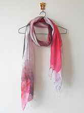 Load image into Gallery viewer, Red Abstract Digital Print Silk and Cotton stole
