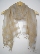Load image into Gallery viewer, Natural Tussar and Noil silk stole

