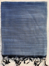 Load image into Gallery viewer, Blue tussar and viscose stole
