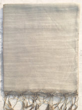 Load image into Gallery viewer, Grey tussar and viscose stole
