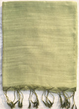 Load image into Gallery viewer, Green tussar and viscose stole
